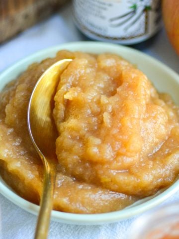Applesauce in a bowl.