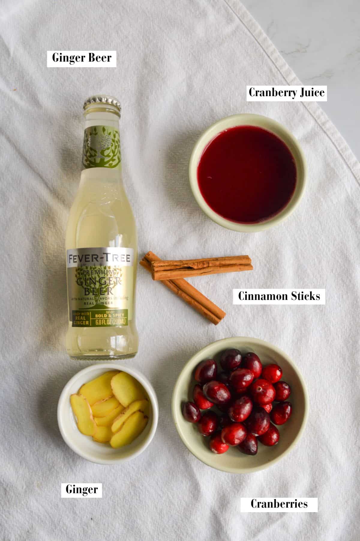 Ingredients for making this recipe on a linen cloth.