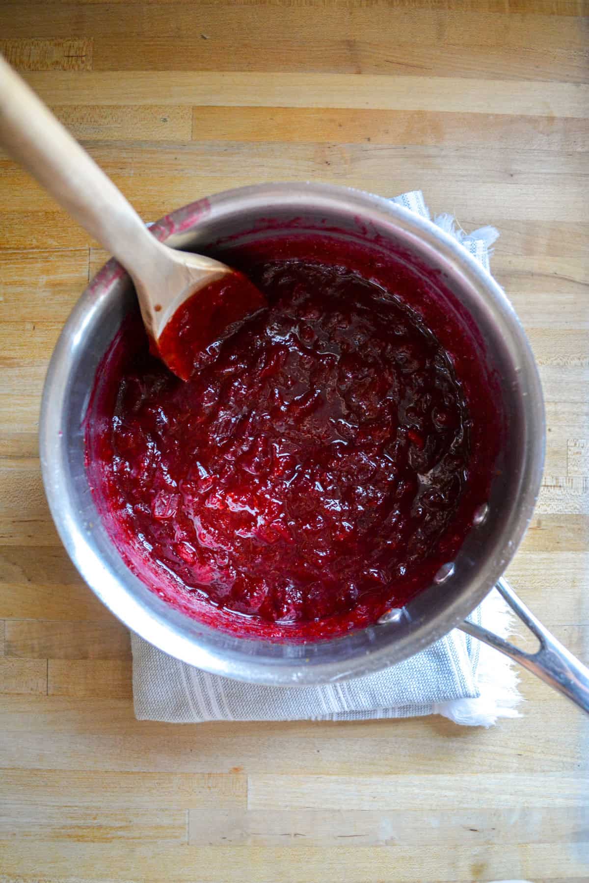 Orange Cranberry Sauce in a saucepan.