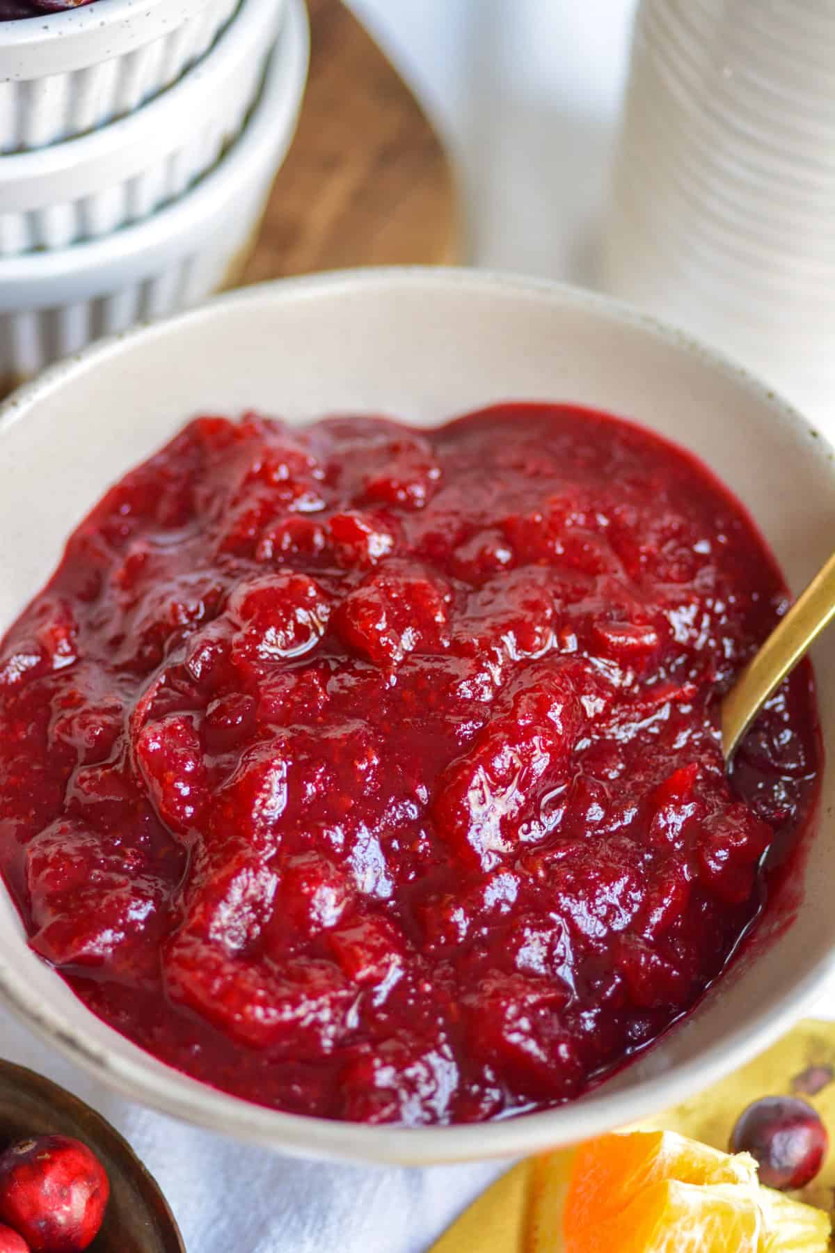 Orange Cranberry Sauce in a bowl.