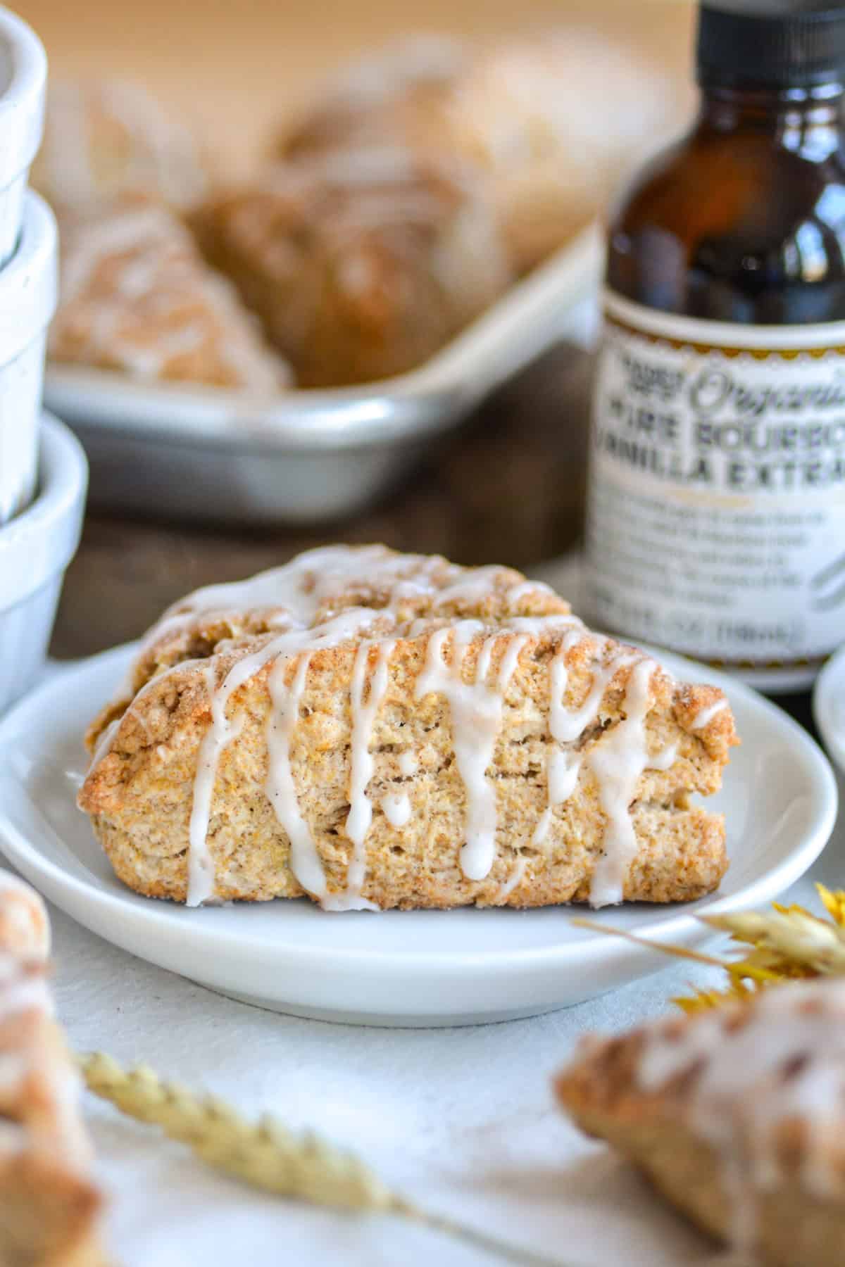 Vegan Banana Scone on a small plate.