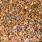 Dark Chocolate Granola topped with chocolate chips.