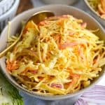Classic Vegan Coleslaw in a bowl.