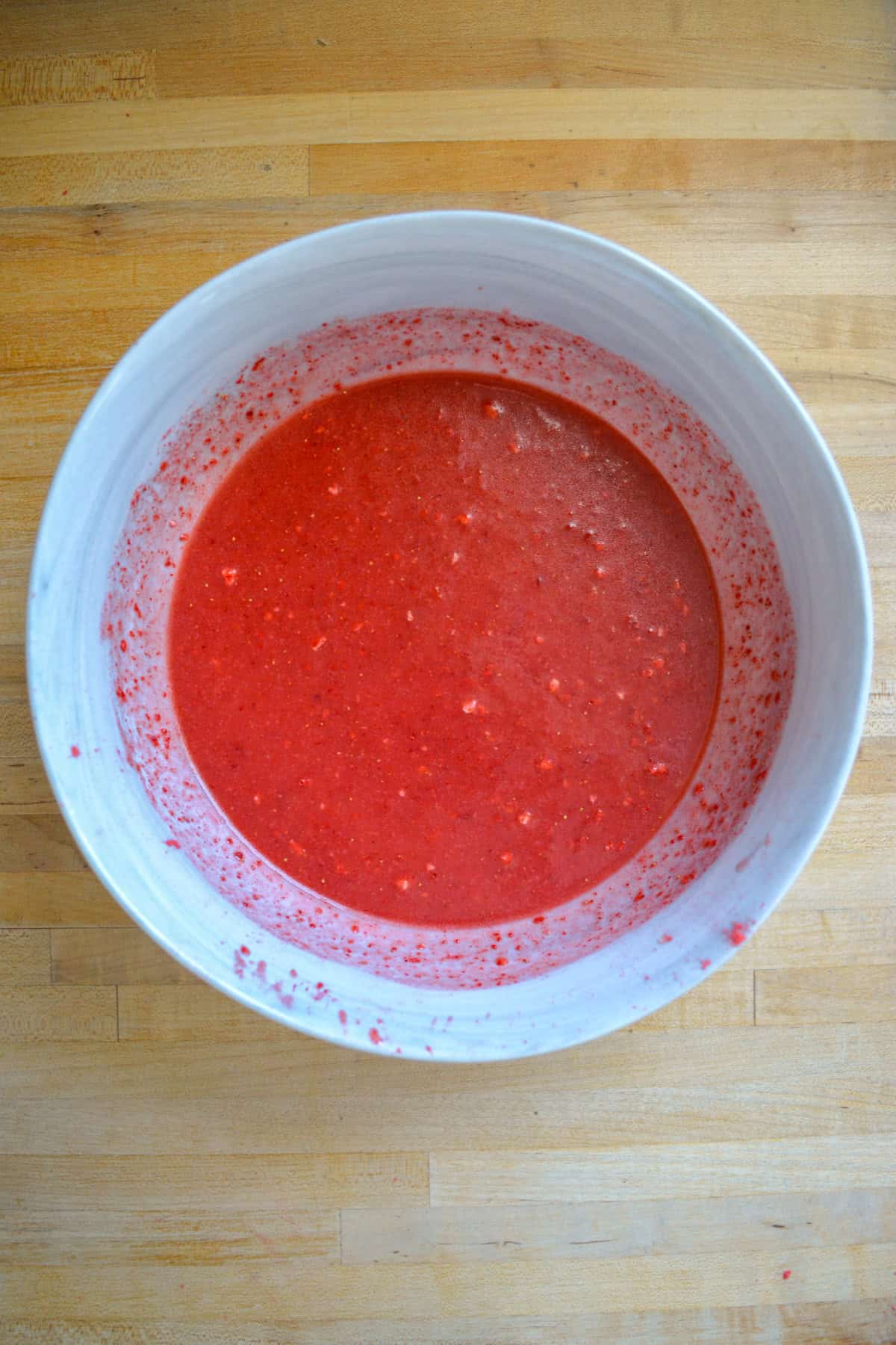 Wet ingredients in a large mixing bowl.