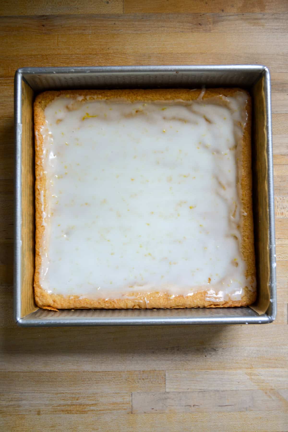 Lemon Cookie Bars with glaze spread on top.