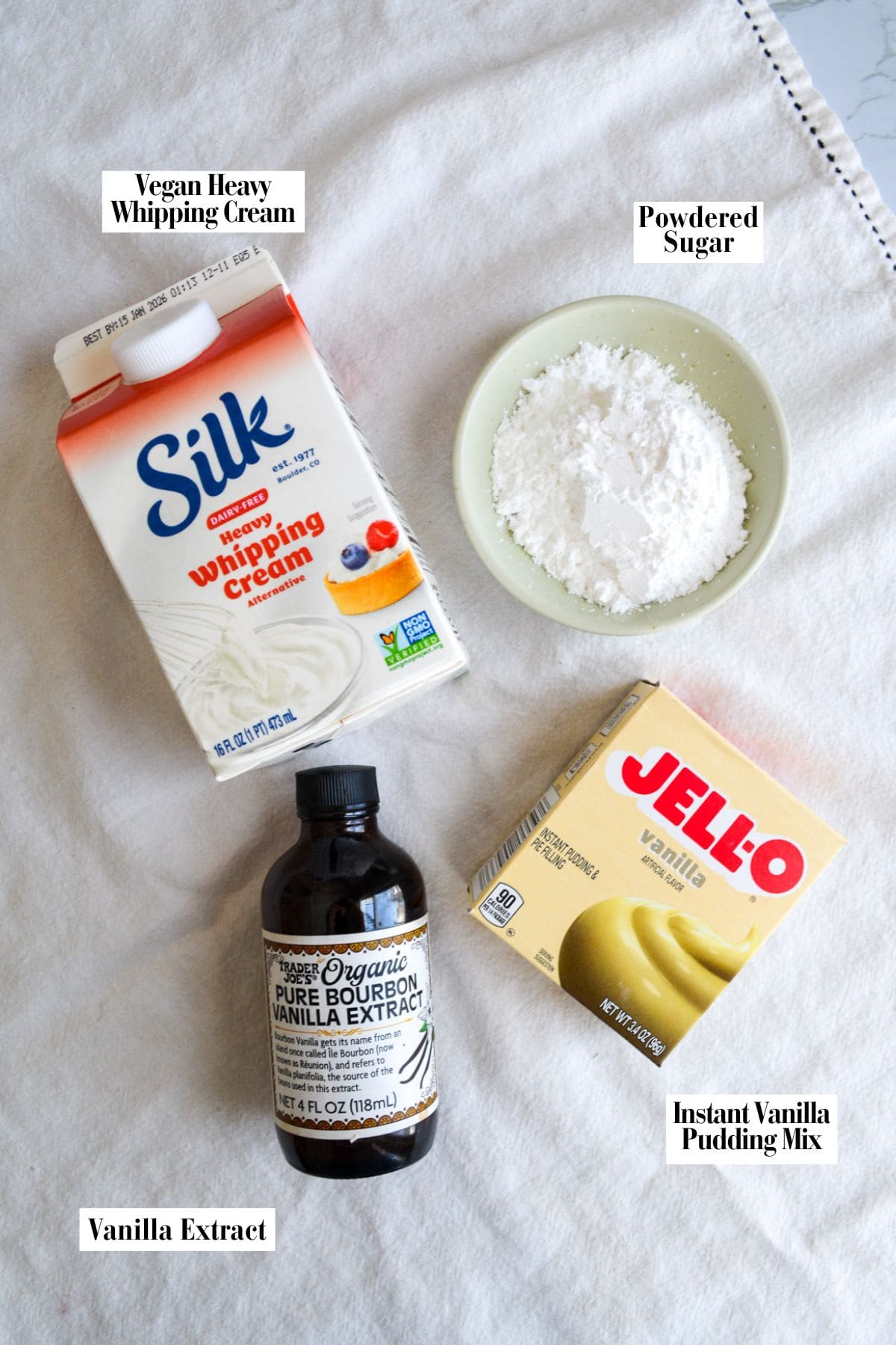 Ingredients for this recipe on a linen cloth.