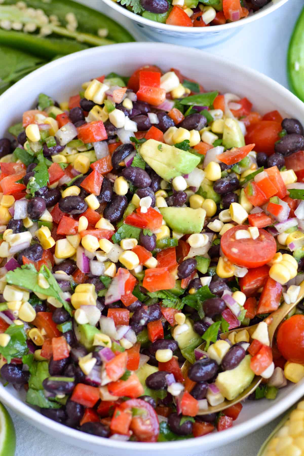 Black Bean Corn and Avocado Salad in a large bowl.
