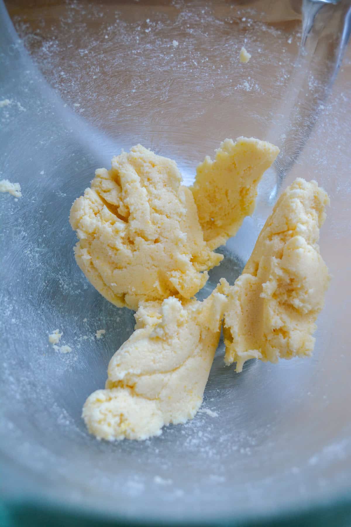 Vegan Butter and sugar creamed together in the bowl of a stand mixer.