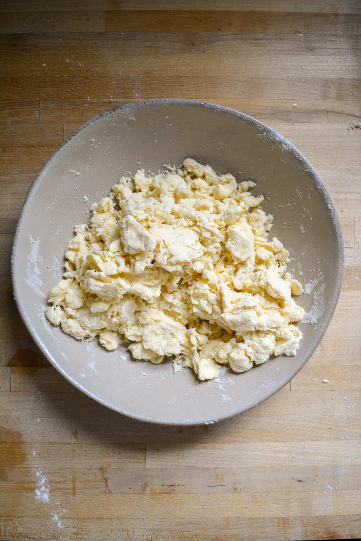 Pie dough in a bowl.