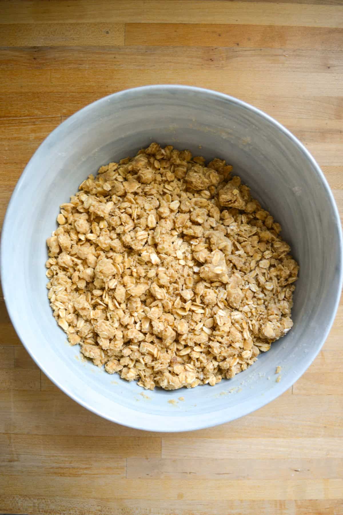 Oatmeal crumble in a bowl.