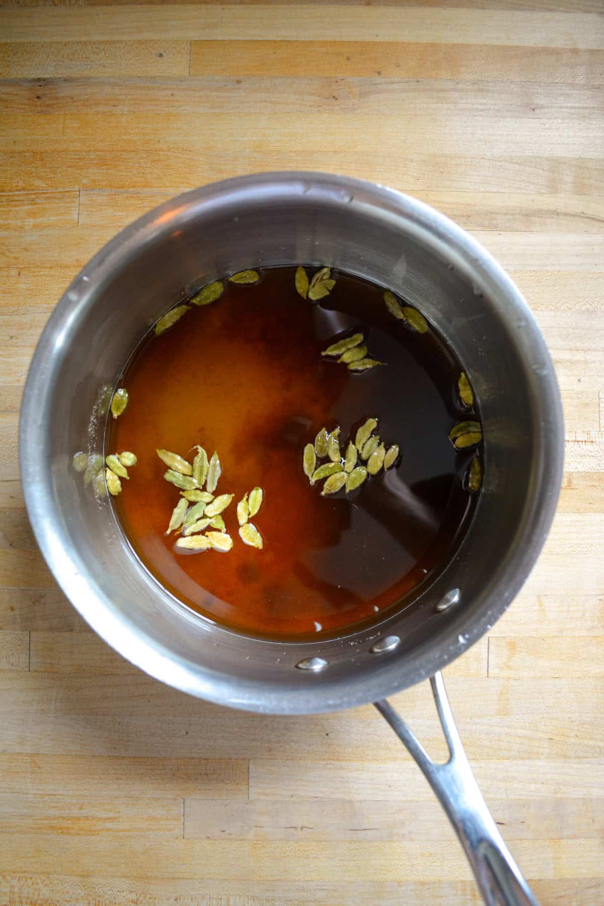 Ingredients in a pot.