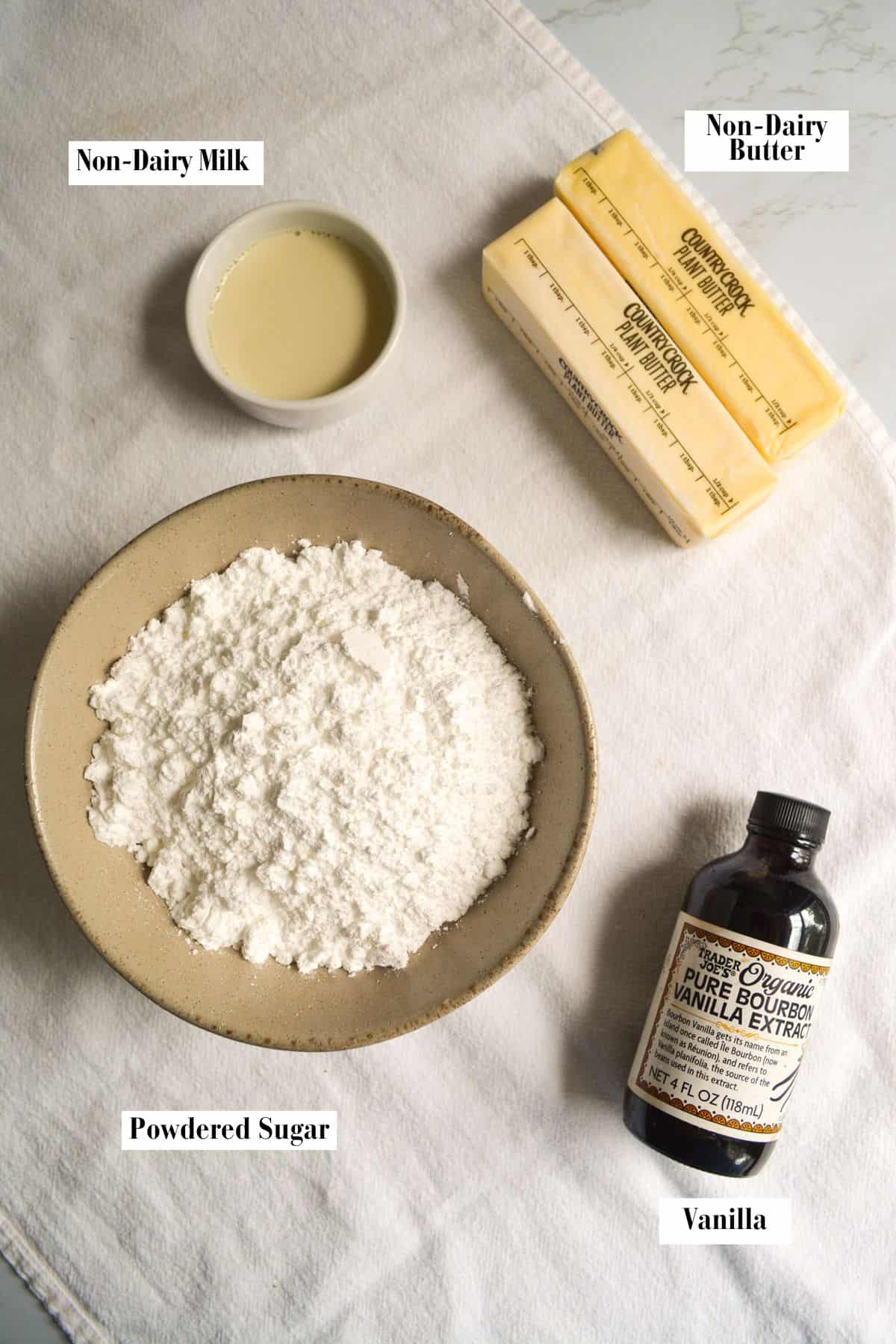 Ingredients for making this recipe on a linen surface.