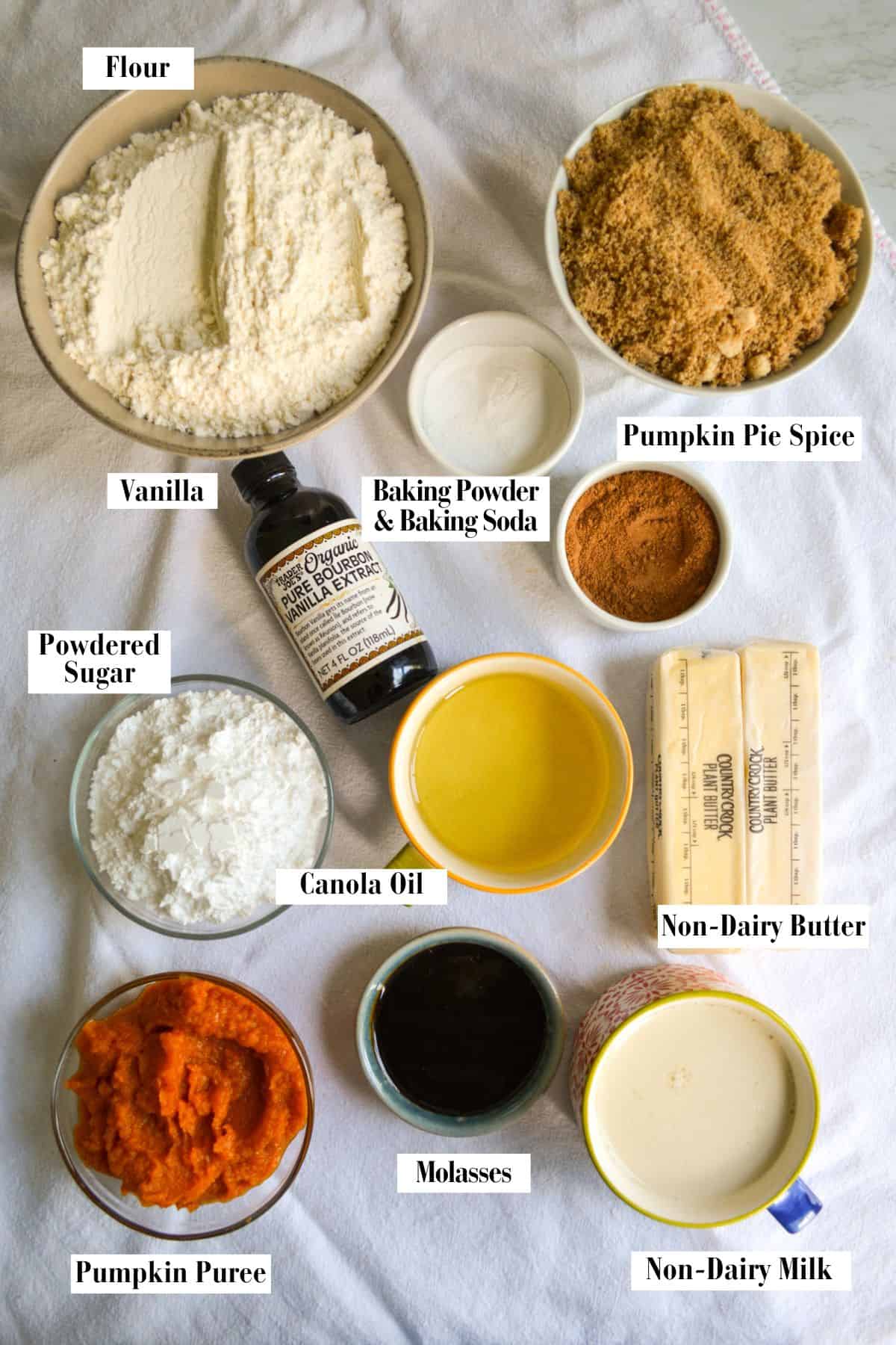 Ingredients for making this recipe in small bowl on a linen surface.